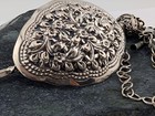 Victorian Style Sterling Silver Hair Pin Barrette Floral Design