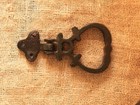 19th Century Antique Wrought Iron Door Knocker  Salvaged Front Door Hardware