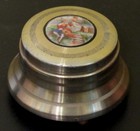  antique Art Deco Powder Jar Music Box 1920 s Vintage Colonial Courting Couple 