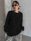 Women Basic Long Sleeve Loose O-neck T-shirt Autumn Winter Solid Color Tee Top