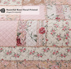 Yvooxny Quilts Queen Size Patchwork Pink Floral Quilt Set Vintage Shabby Chic Bo