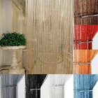 String Door Curtain Silver Ribbon Doorway Room Divider Window Panel Tassel Decor