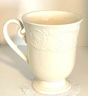 2 Wedgwood Patrician Earthenware Tall Coffee Mug Mugs White Very Rare 