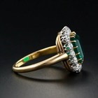 Art Deco Antique 4 80 Ct Green Emerald Vintage Wedding Ring 14k Yellow Gold Fn