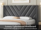 Full queen Upholstered Bed Frame With Wing Side Headboard  No Box Spring Needed