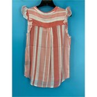 Harve Benard Coral And White Striped Tie-neck Ruffle Camisole