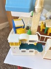 Vtg Little Tikes Large Blue Roof 2 Story Doll House   Huge Lot Of Accessories