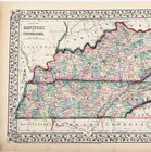 1869 Tennessee - Kentucky  Map  Original   13 25x11  Mitchell  Nashville