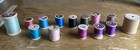 14 Vintage Wooden Spools Sewing Thread  Various Sizes brands colors used 1 Empty