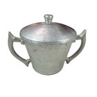 Vintage 1930s Everlast Hand Forged Aluminum Hammered Metal Sugar Bowl W  Lid