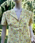 Vintage 1930 s 40 s Yellow Cotton Novelty Print Square Dancers Maxi Dress Gown