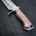 Custom Handmade Carbon Steel Hunting Machete With Leather Sheath