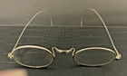 2  Pairs Of Antique Wire Framed Spectacles  Oval Rimmed Glasses Plus 1 Case