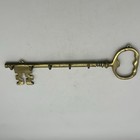 Vtg Brass Key Wall Hook Rack 5 Hooks 8    Skeleton Key Holder Jewelry Mcm Decor