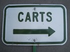 Vintage Embossed Steel Golf Course   Carts   Sign 9 X 14 Inches - Nice 