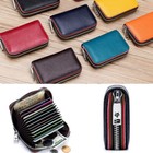 Womens Zipper Leather Card Case Rfid Blocking Pouch Credit Card Holder Wallet Us