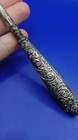 1904 Art Nouveau Antique English Chased Silver Handled Button Hook           