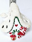 Gingerbread House White Ceramic Decorative Holiday Decor Flocked Roof 5 