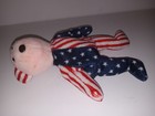 Ty Beanie Baby Babies Spangle Pink Face Patriotic Usa Teddy Bear July 4th