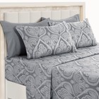 Deep Pocket 6 Piece Bed Sheet Set 1800 Series Microfiber Comfort Paisley Sheets