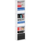 Wood Media Storage Rack Adjustable Dvd Cd Blu-ray Game Organizer Sturdy Assembly