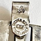 Signed  Taxco Vintage Modernist Abalone Sterling Silver Link Bracelet   Earrings