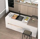 Fauenpeey    undermount Kitchen 16 Gauge Stainless Steel Sink Black W workstation