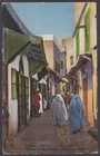 Morocco 1923 Postcard Tangier Street To England Morocco Agencies Overprint