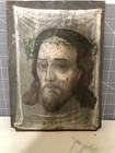 Antique Retablo Catholic Veronica   s Veil Mexico Spanish Colonial Art Oil On Tin