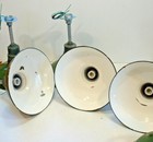 One 14  Benjamin Cast Iron Top Porcelain Industrial Barn Green Vintage Light C s