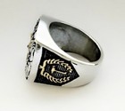 Masonic Rings Ebay Steel Silver Tone Past Master Freemason Ring  Gold Plated Top