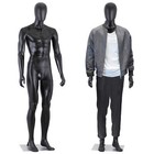 73 Inch Full Body Male Mannequin Head Turns Detachable Mannequin Realistic Black