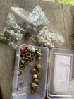 Collection Of 120  Metal  Glass  Stone African Trade Beads  Antique vintage  New