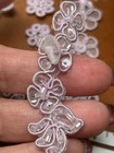 Embroidered Appliques Orchid Flowers Hand Sewn Beads 13pc Set