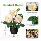 Artificial Plants   Flowers With Vase Pink Roses Artificial Flowers Small Pot   