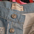 We The Free Women s Light Wash Patchwork Floral Straight Leg Jeans Size 29