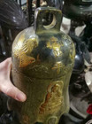Tibet Bronze Buddhist Temple Fly Dragon Statue Kwan-yin Guanyin Dynasty Bell