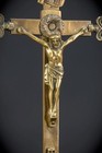Crucifix Altar   French Antique Gilded Bronze Cross   1700s Jesus Christ 13 8 _