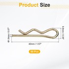 50pcs Hitch Pin Clip  1 8x40mm Zinc-plated Spring Steel Retaining R Clip  Gold