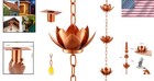 Adjustable 8 5ft Copper Lotus Rain Chain For Serene Outdoor Water Drainage