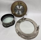 Vintage Bell Clock Co  Ship s Clock Brass   Wood Nautical 13 