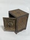 Antique Cast Iron Safe Deposit Coin Bank W  Combo Dial Vintage 