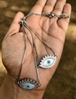 2 Pc 925 Silver Evil Eye Protection Anklet  Amulet Nazariya  Eye  Adjustable 2