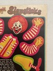 Rare Vintage 1970 Mcdonald s    un-used  Ronald Mcdonald    slapsticks  Stickers Toy