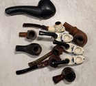 Vintage Tobacco Pipes  lot Of 9  Meerschaum Briar Ceramic Carved Estate Find