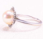 14k White Gold Large 8 4mm Cultured Pearl Ring Solid 2 68 Grams Size 4 5 Vintage