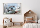 Harry Potter Ron Flying Car 3d Window View Decal Wall Sticker Decor Art Mural