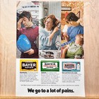 1974 Bayer Aspirin A Lot Of Pains Vintage Print Ad Medicine Advert 70s Decor