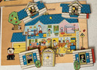 3 Vintage Wood Puzzles Fisher-price 1970s House  513 Community  502 Barn  501 Vg