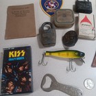 Vintage Mens Estate Junk Drawer Lot  Silver Coins zippo knives civil War